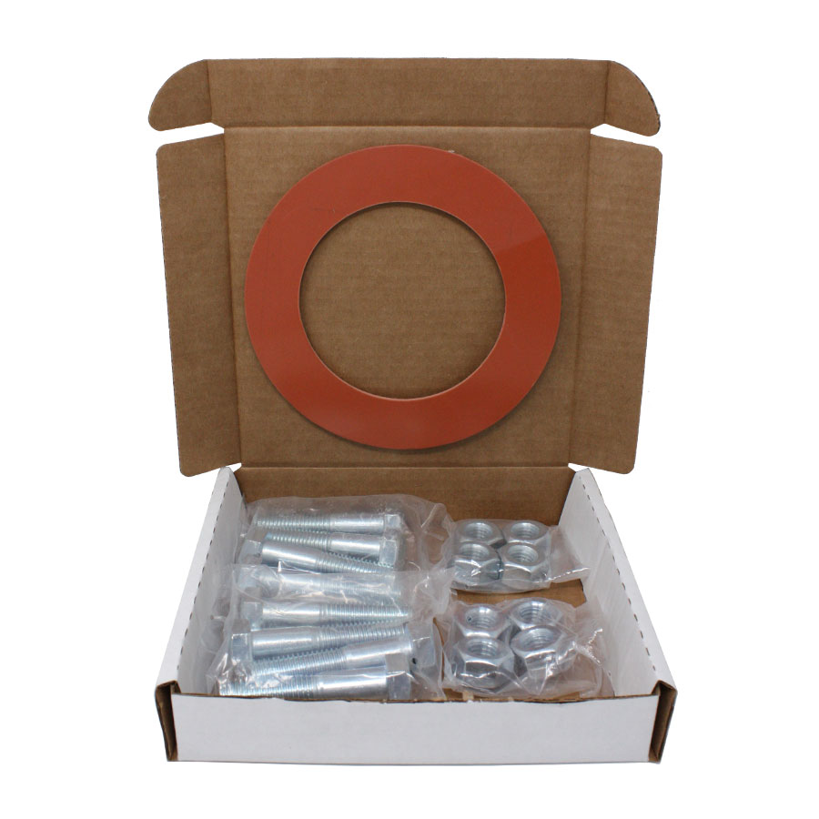 QuickPak Red Rubber Gasket Kit with 8 bolts