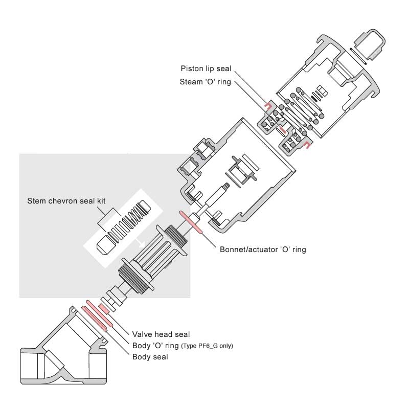 Spirax Sarco PAV Seal Kit Illustration