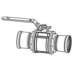 Viega MegaPressG Model 6675XL Ball Valve Line Drawing